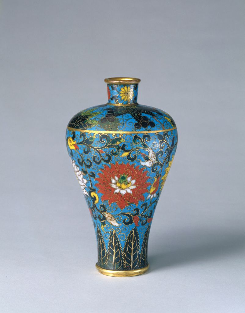 图片[1]-Jingtai style filigree enamel lotus vase-China Archive